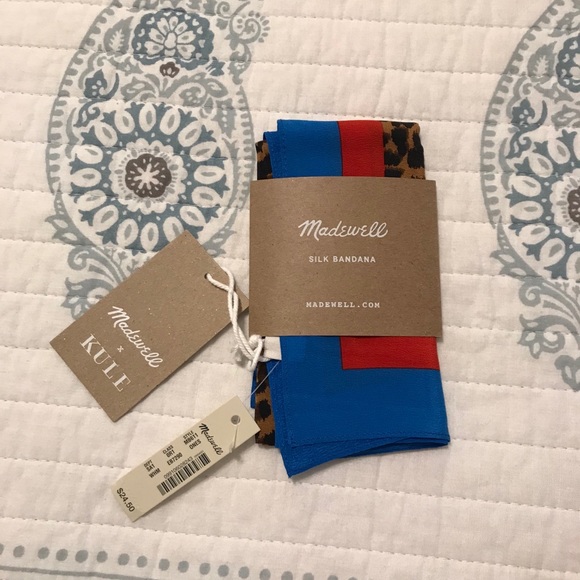 madewell x kule silk leopard bandana